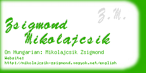 zsigmond mikolajcsik business card